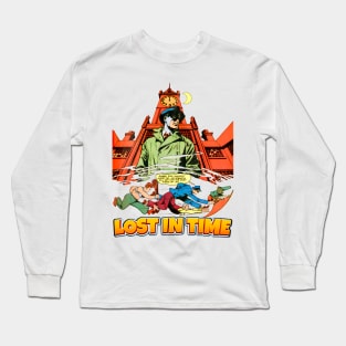 Lost In Time Midnight Comic Style vs Bullets Balow Retro Vintage Comic Long Sleeve T-Shirt